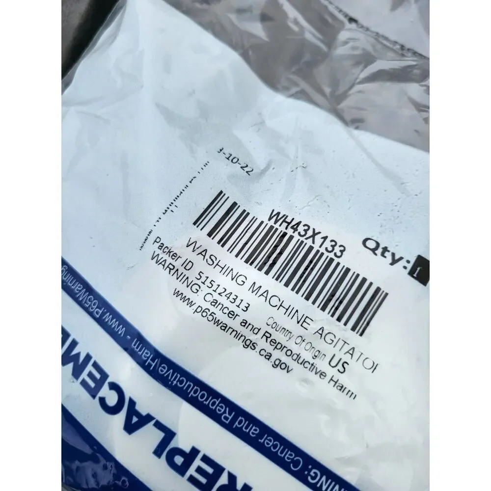 GE WH43X133 Cap Agitator for GE Washer Dryer Combo Genuine Replacement Part